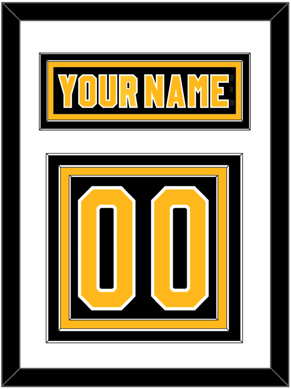 Pittsburgh Nameplate & Number (Back) - Road Black (1980-1981) - Triple Mat 1