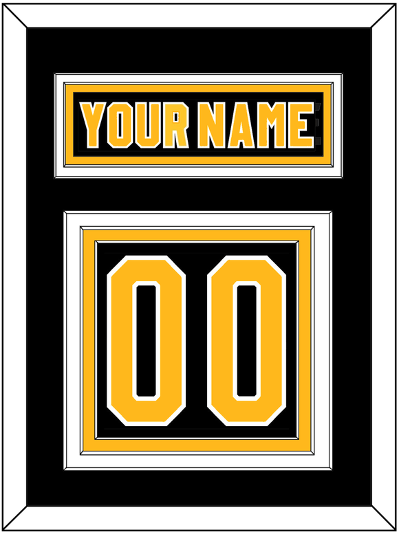 Pittsburgh Nameplate & Number (Back) - Road Black (1980-1981) - Triple Mat 2