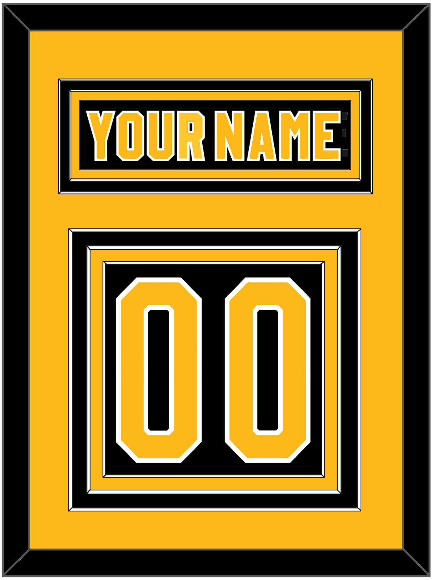 Pittsburgh Nameplate & Number (Back) - Road Black (1980-1981) - Premier Tier 3