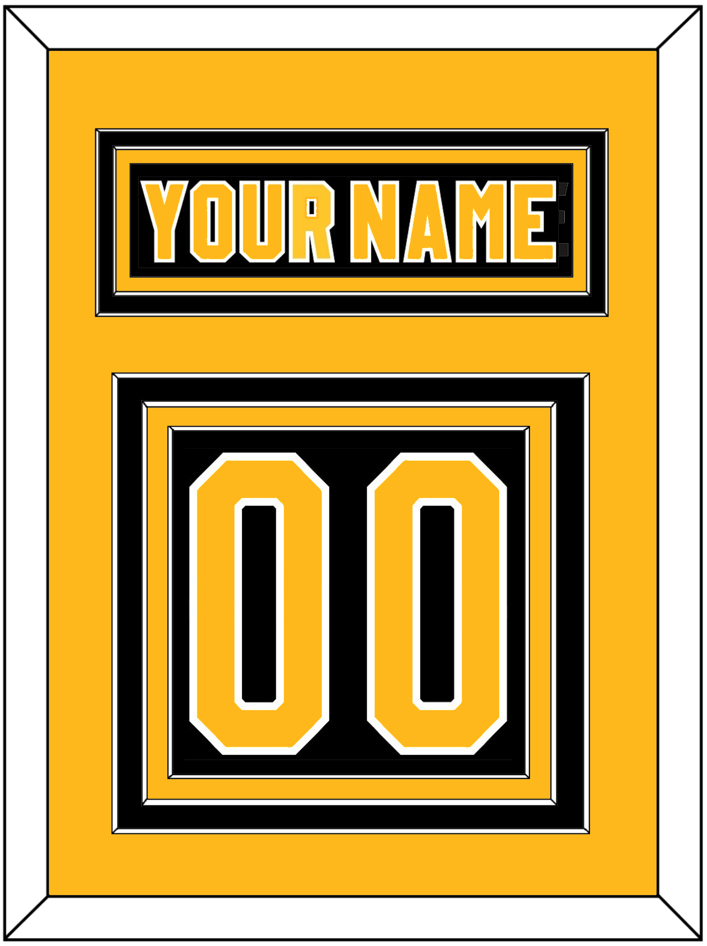 Pittsburgh Nameplate & Number (Back) - Road Black (1980-1981) - Premier Tier 3
