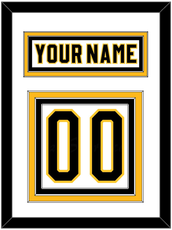 Pittsburgh Nameplate & Number (Back) - Home White (1980-1981) - Triple Mat 1