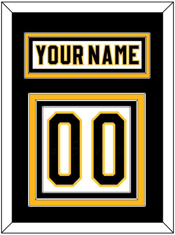 Pittsburgh Nameplate & Number (Back) - Home White (1980-1981) - Triple Mat 2