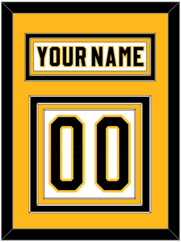 Pittsburgh Nameplate & Number (Back) - Home White (1980-1981) - Triple Mat 3