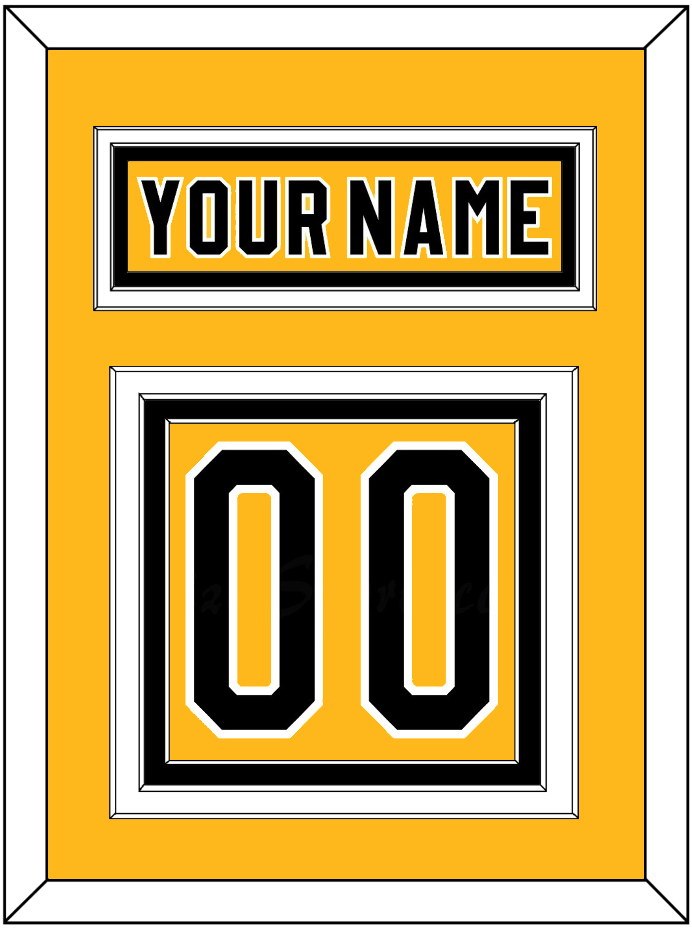 Pittsburgh Nameplate & Number (Back) - Alternate Gold (1980-1981) - Premier Tier 2