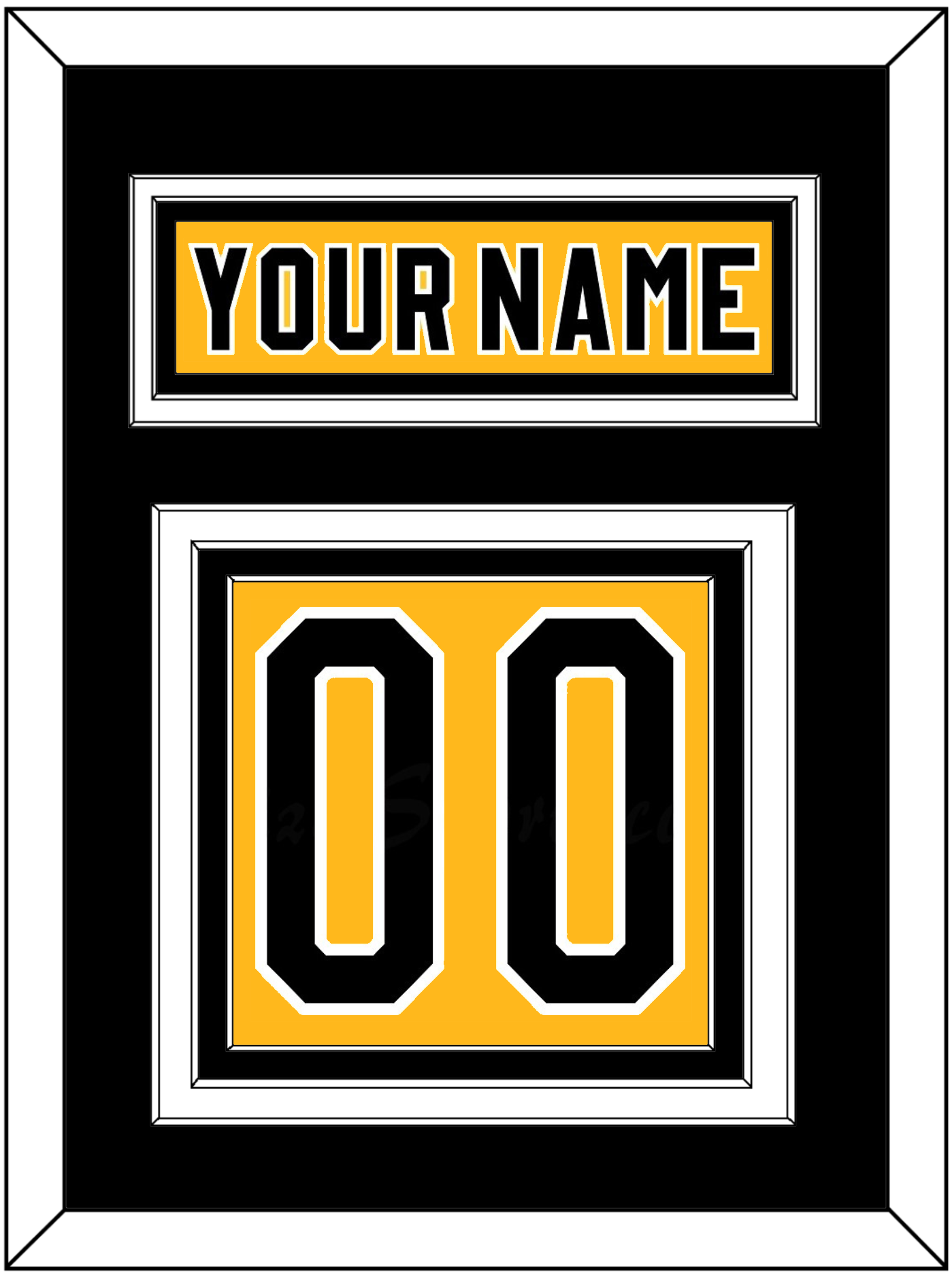 Pittsburgh Nameplate & Number (Back) - Alternate Gold (1980-1981) - Premier Tier 3