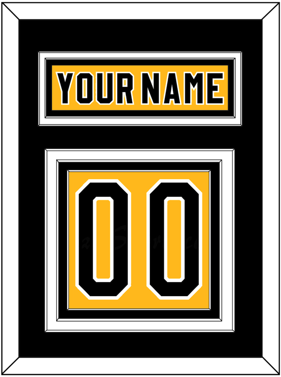 Pittsburgh Nameplate & Number (Back) - Alternate Gold (1980-1981) - Triple Mat 3