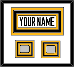 Pittsburgh Nameplate & 2 Stanley Cup Champions Patches - Road White - Triple Mat 1