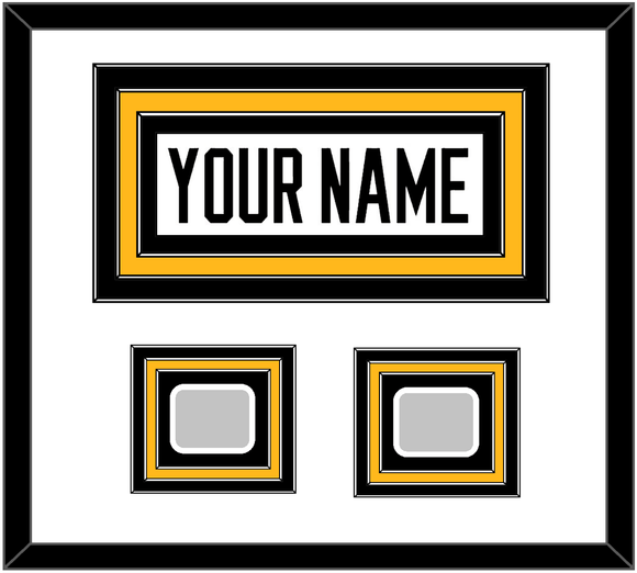 Pittsburgh Nameplate & 2 Stanley Cup Champions Patches - Road White - Triple Mat 2