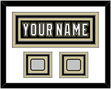 Pittsburgh Nameplate & 2 Stanley Cup Champions Patches - Home Black (2007-2016) - Triple Mat 1