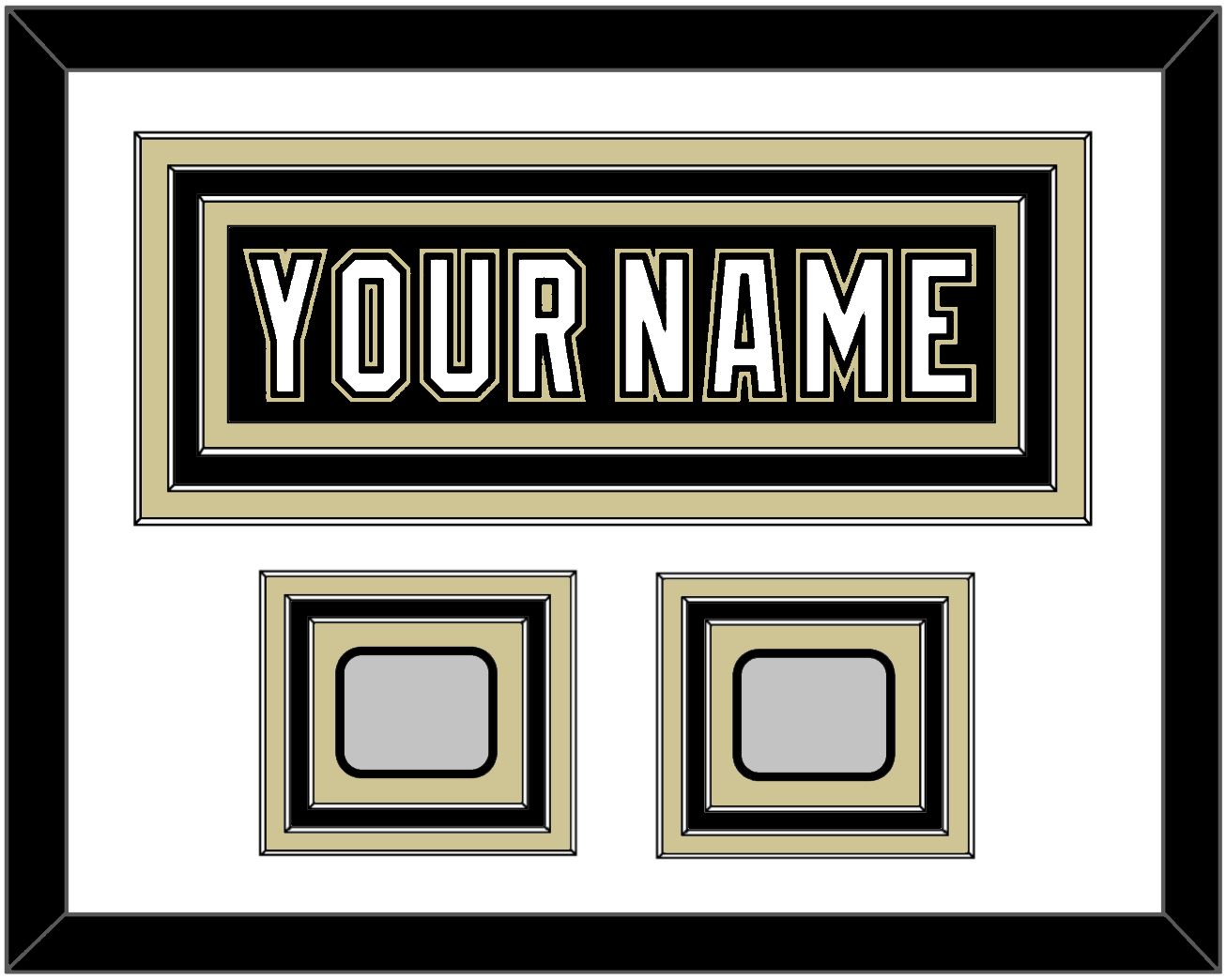 Pittsburgh Nameplate & 2 Stanley Cup Finals Patches - Home Black (2007-2016) - Premier Tier 1