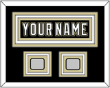 Pittsburgh Nameplate & 2 Stanley Cup Finals Patches - Home Black (2007-2016) - Triple Mat 2