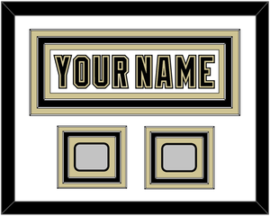 Pittsburgh Nameplate & 2 Stanley Cup Champions Patches - Road White (2007-2016) - Triple Mat 1