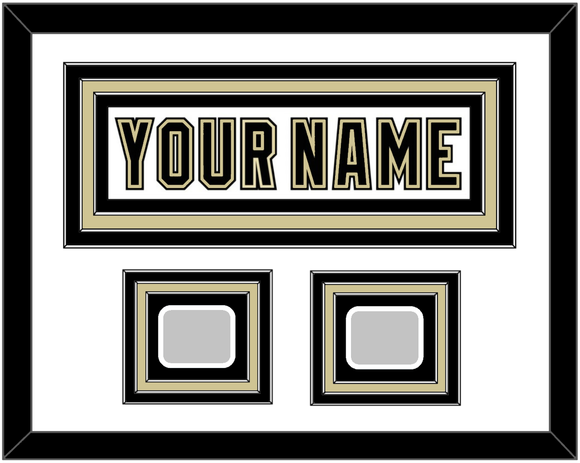 Pittsburgh Nameplate & 2 Stanley Cup Champions Patches - Road White (2007-2016) - Triple Mat 2