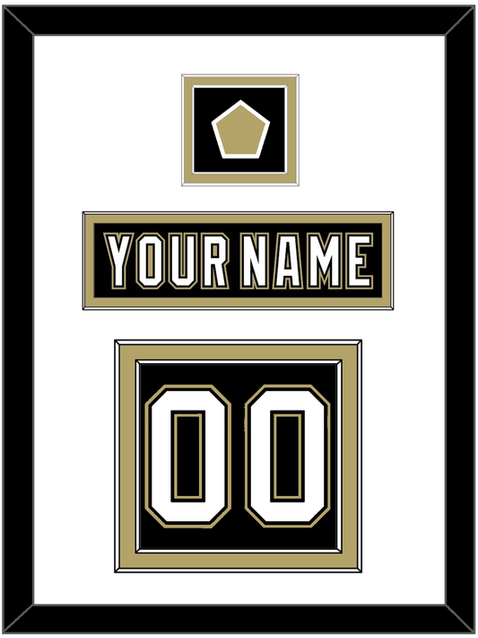 Pittsburgh Nameplate, Number (Back) & Logo Patch - Black Jersey (2000-2007) - Signature Tier 1