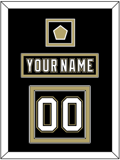 Pittsburgh Nameplate, Number (Back) & Logo Patch - Black Jersey (2000-2007) - Signature Tier 2