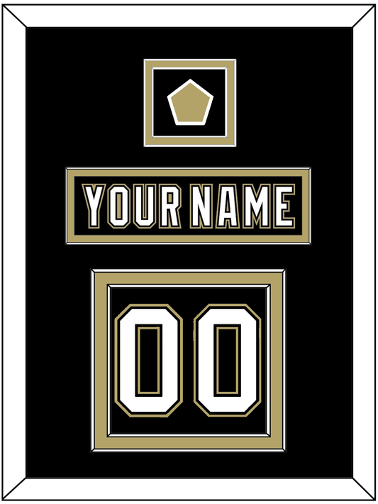 Pittsburgh Nameplate, Number (Back) & Logo Patch - Black Jersey (2000-2007) - Signature Tier 2
