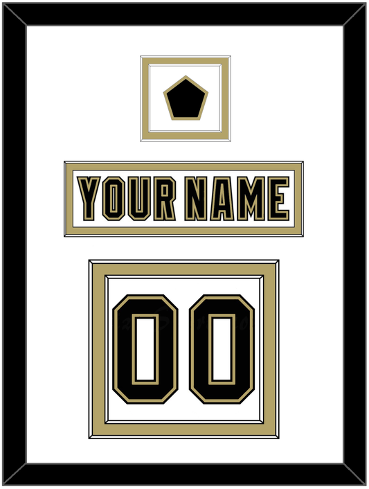 Pittsburgh Nameplate, Number (Back) & Logo Patch - White Jersey (2002-2007) - Signature Tier 1