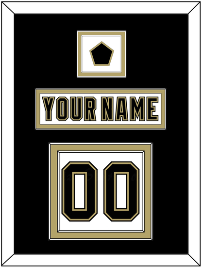 Pittsburgh Nameplate, Number (Back) & Logo Patch - White Jersey (2002-2007) - Signature Tier 2