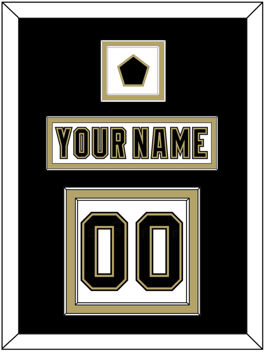 Pittsburgh Nameplate, Number (Back) & Logo Patch - White Jersey (2002-2007) - Signature Tier 2
