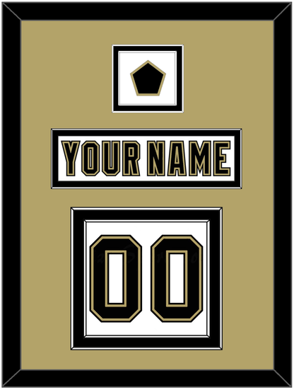 Pittsburgh Nameplate, Number (Back) & Logo Patch - White Jersey (2002-2007) - Signature Tier 3