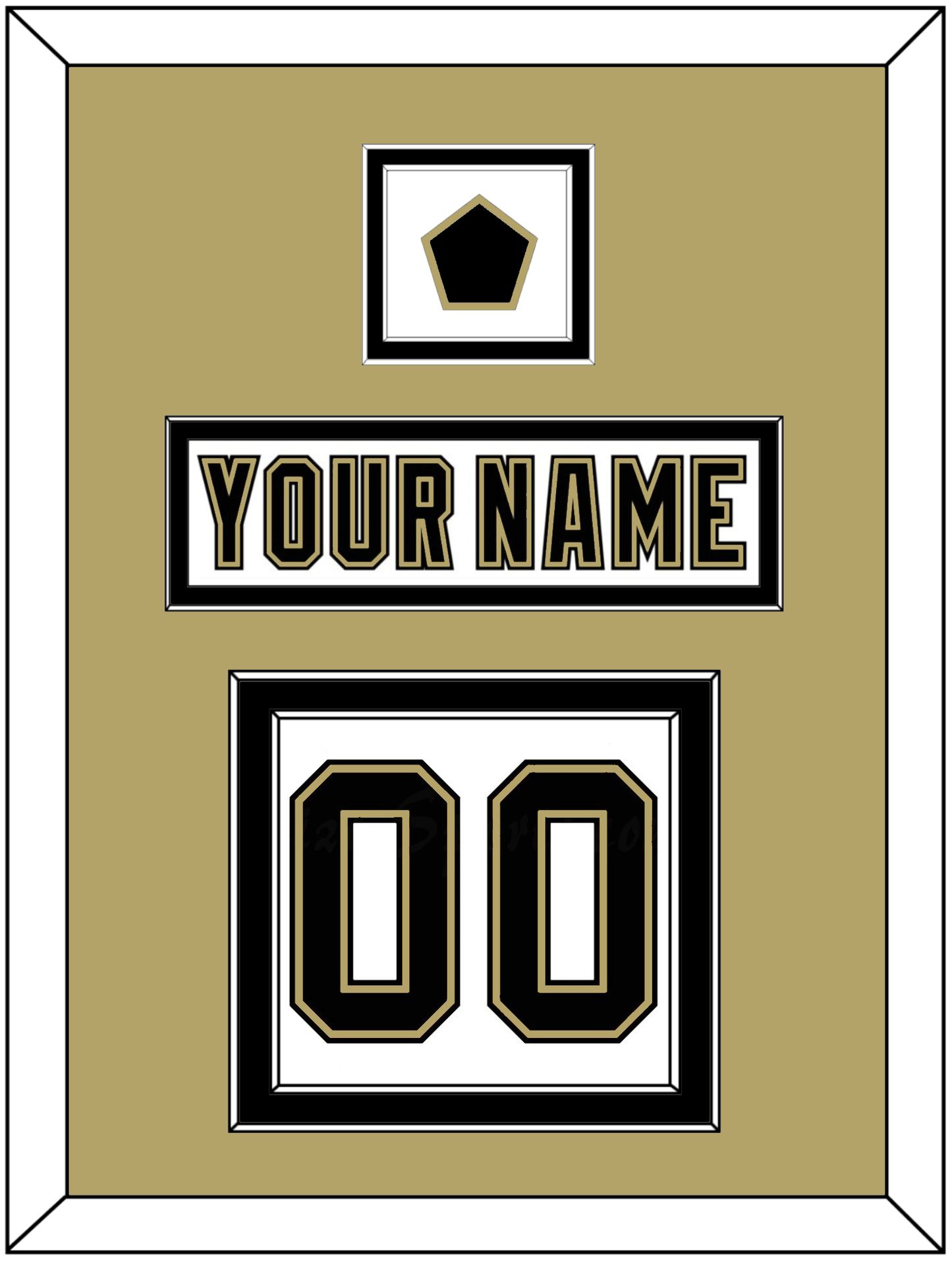 Pittsburgh Nameplate, Number (Back) & Logo Patch - White Jersey (2002-2007) - Signature Tier 3