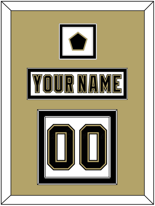 Pittsburgh Nameplate, Number (Back) & Logo Patch - White Jersey (2002-2007) - Signature Tier 3
