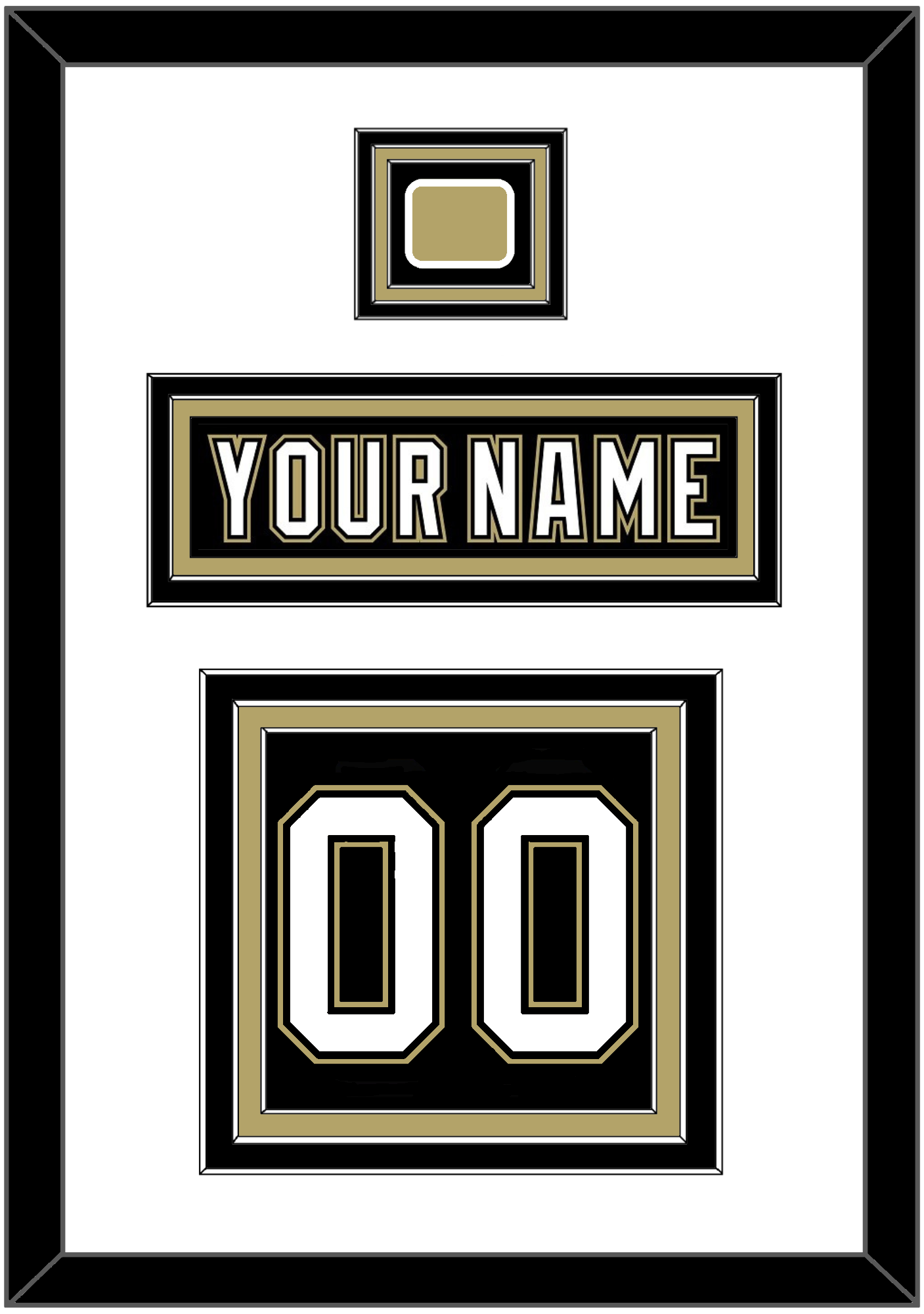 Pittsburgh Nameplate, Number (Back) & Logo Patch - Black Jersey (2000-2007) - Premier Tier 1