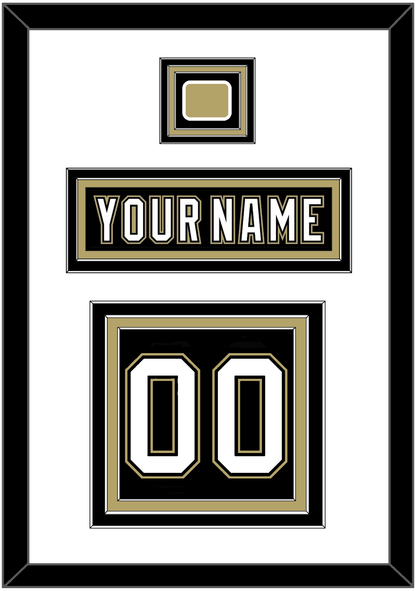 Pittsburgh Nameplate, Number (Back) & Logo Patch - Black Jersey (2000-2007) - Premier Tier 1