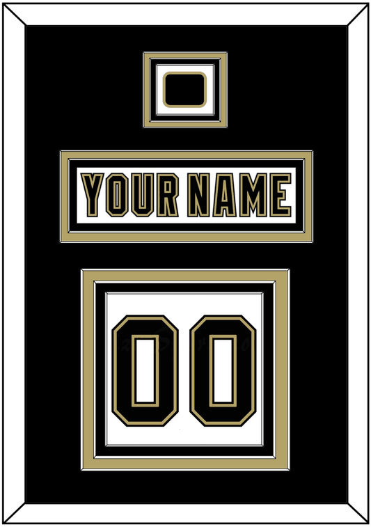 Pittsburgh Nameplate, Number (Back) & Logo Patch - White Jersey (2002-2007) - Premier Tier 2