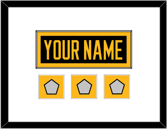 Pittsburgh Nameplate & 2009, 2016 & 2017 Stanley Cup Finals Patches - Home Black - Essential Tier 1