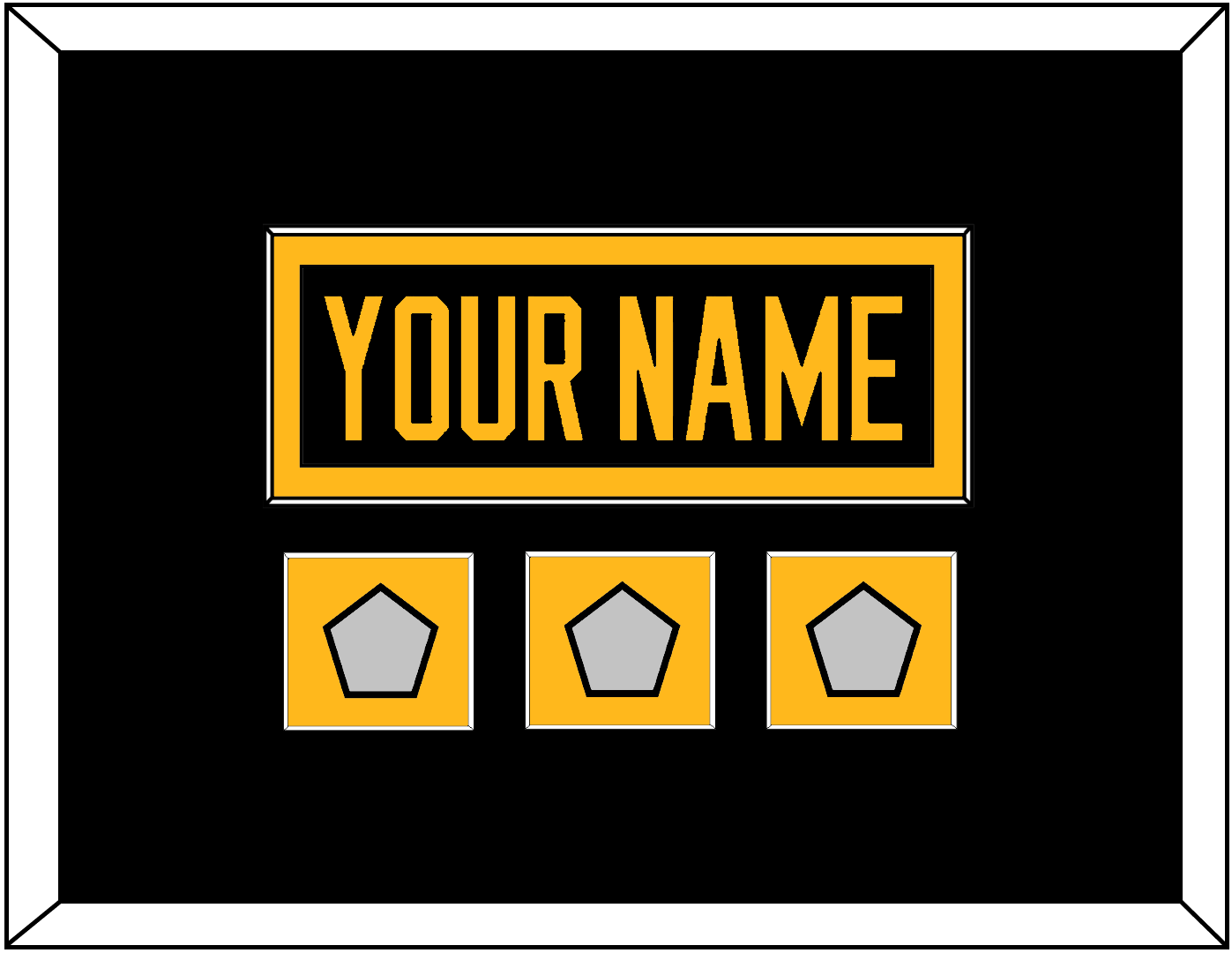 Pittsburgh Nameplate & 2009, 2016 & 2017 Stanley Cup Champions Patches - Home Black - Essential Tier 2