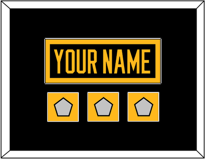 Pittsburgh Nameplate & 2009, 2016 & 2017 Stanley Cup Champions Patches - Home Black - Essential Tier 2