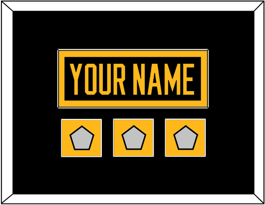 Pittsburgh Nameplate & 2009, 2016 & 2017 Stanley Cup Champions Patches - Home Black - Essential Tier 2