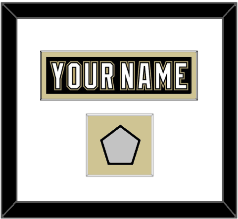 Pittsburgh Nameplate & Stanley Cup Finals Patch - Home Black (2007-2016) - Single Mat 1