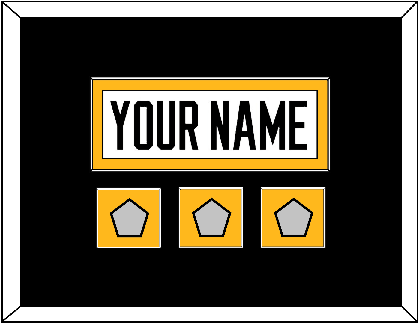 Pittsburgh Nameplate & 2009, 2016 & 2017 Stanley Cup Finals Patches - Road White - Essential Tier 3