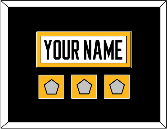 Pittsburgh Nameplate & 2009, 2016 & 2017 Stanley Cup Finals Patches - Road White - Essential Tier 3