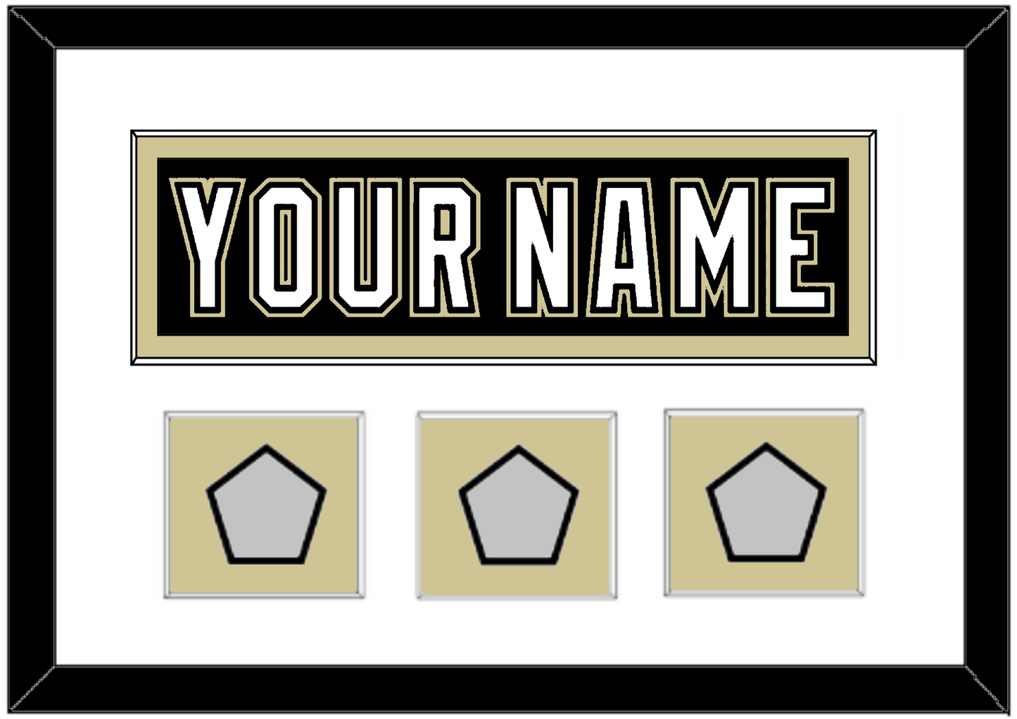 Pittsburgh Nameplate & 2009, 2016 & 2017 Stanley Cup Champions Patches - Home Black (2007-2016) - Essential Tier 1