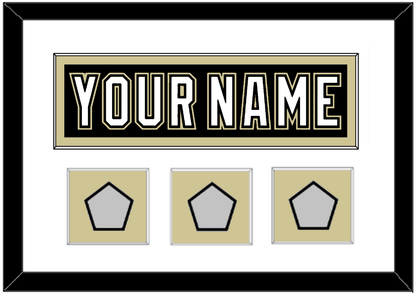 Pittsburgh Nameplate & 2009, 2016 & 2017 Stanley Cup Champions Patches - Home Black (2007-2016) - Essential Tier 1