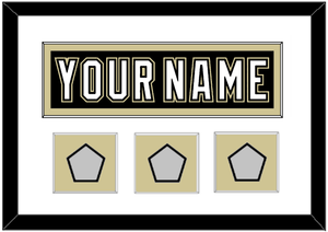 Pittsburgh Nameplate & 2009, 2016 & 2017 Stanley Cup Champions Patches - Home Black (2007-2016) - Single Mat 1