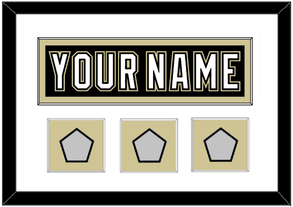 Pittsburgh Nameplate & 2009, 2016 & 2017 Stanley Cup Champions Patches - Home Black (2007-2016) - Single Mat 1