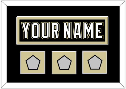 Pittsburgh Nameplate & 2009, 2016 & 2017 Stanley Cup Finals Patches - Home Black (2007-2016) - Essential Tier 2