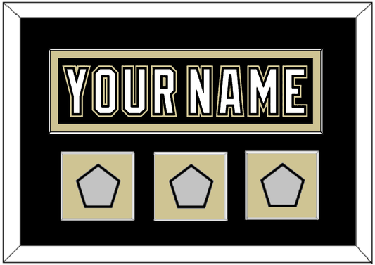 Pittsburgh Nameplate & 2009, 2016 & 2017 Stanley Cup Finals Patches - Home Black (2007-2016) - Essential Tier 2