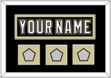 Pittsburgh Nameplate & 2009, 2016 & 2017 Stanley Cup Finals Patches - Home Black (2007-2016) - Single Mat 2