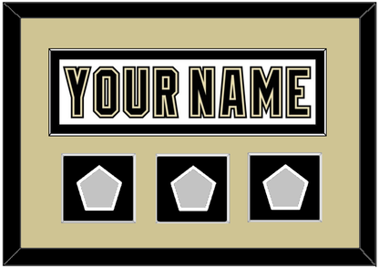 Pittsburgh Nameplate & 2009, 2016 & 2017 Stanley Cup Finals Patches - Road White (2007-2016) - Essential Tier 2