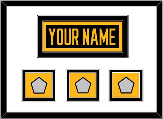 Pittsburgh Nameplate & 2009, 2016 & 2017 Stanley Cup Champions Patches - Home Black - Signature Tier 1