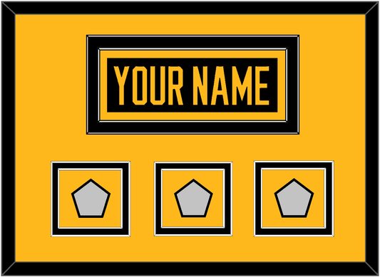 Pittsburgh Nameplate & 2009, 2016 & 2017 Stanley Cup Champions Patches - Home Black - Signature Tier 2