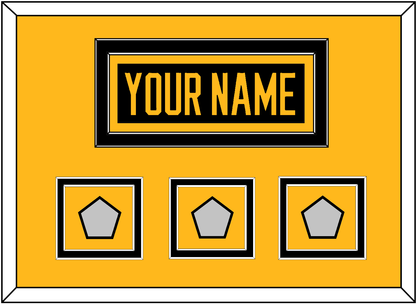 Pittsburgh Nameplate & 2009, 2016 & 2017 Stanley Cup Champions Patches - Home Black - Signature Tier 2