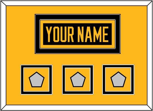 Pittsburgh Nameplate & 2009, 2016 & 2017 Stanley Cup Champions Patches - Home Black - Signature Tier 2