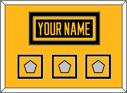 Pittsburgh Nameplate & 2009, 2016 & 2017 Stanley Cup Finals Patches - Home Black - Signature Tier 2