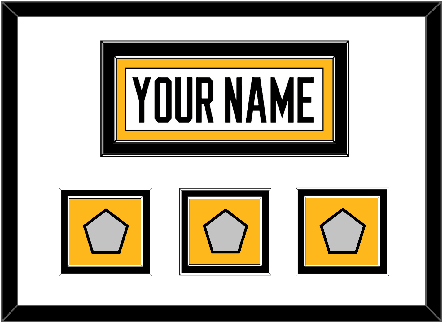 Pittsburgh Nameplate & 2009, 2016 & 2017 Stanley Cup Champions Patches - Road White - Signature Tier 1